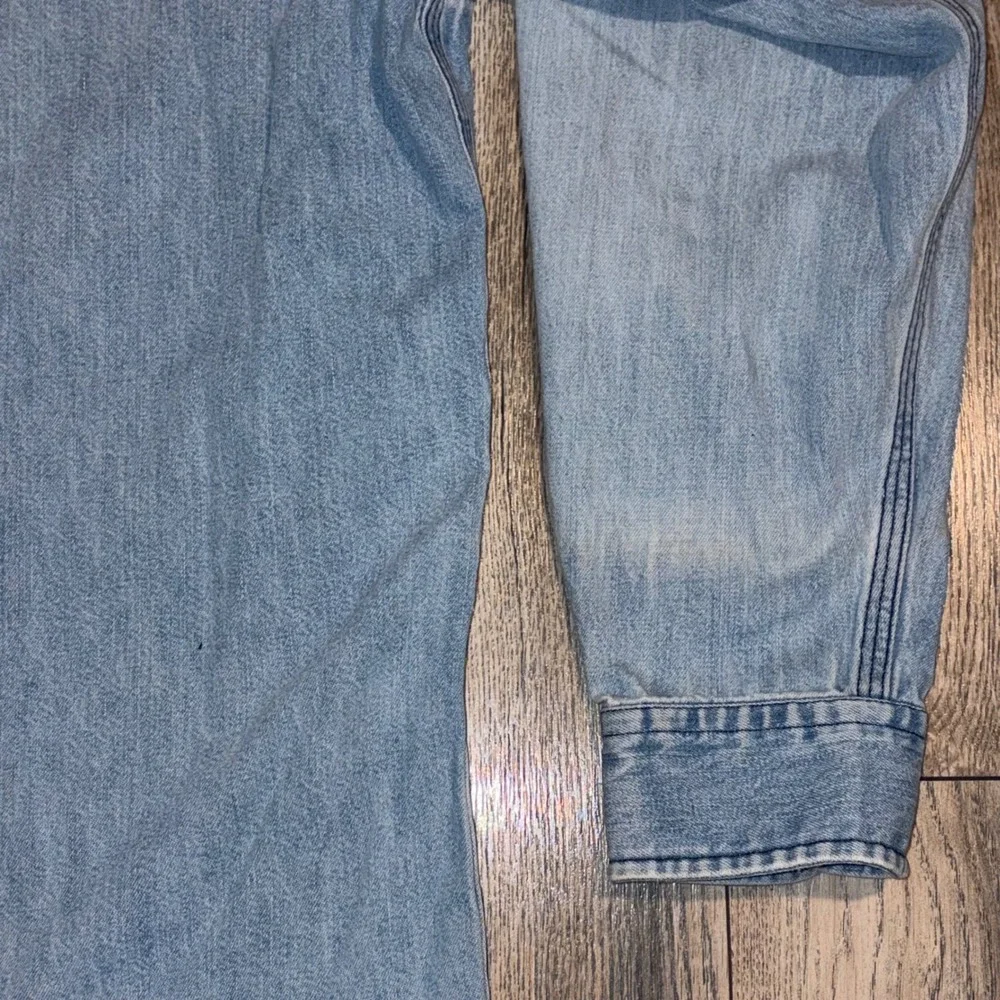 Polo Ralph Lauren Authentic Dungarees Denim Shirt Light Wash Mens XL Cotton